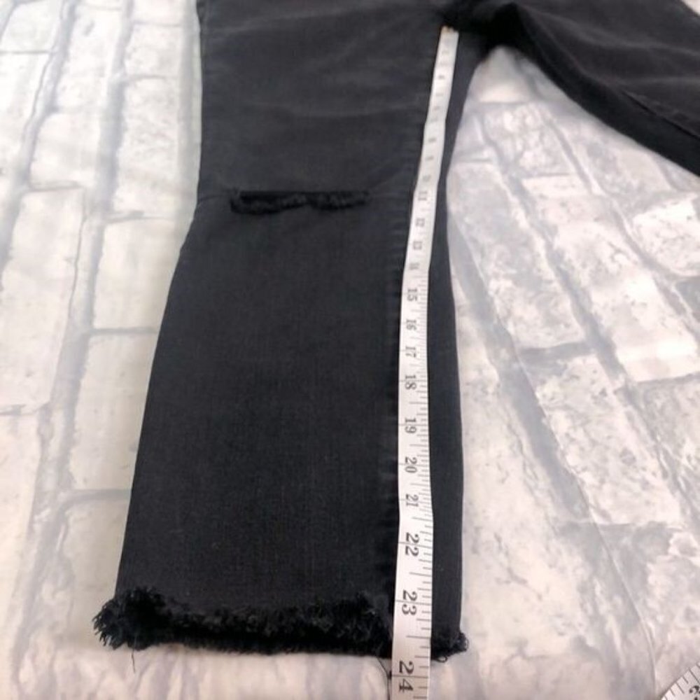 Madewell 10" High Rise Jeans Faded Black Exposed Button Fly Raw Hem Denim 26 - Picture 8 of 13